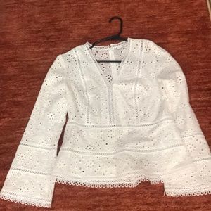 Reiss New Size 8 Eyelet White Shirt